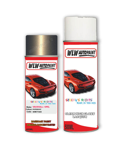 vauxhall corsa pepperdust aerosol spray car paint clear lacquer 40w 736a gjmBody repair basecoat dent colour