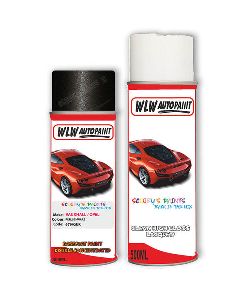 vauxhall movano perlschwarz aerosol spray car paint clear lacquer 676 gukBody repair basecoat dent colour