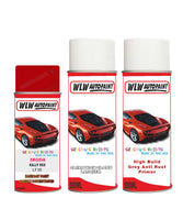 skoda fabia rally red aerosol spray car paint clear lacquer lf3e With primer anti rust undercoat protection