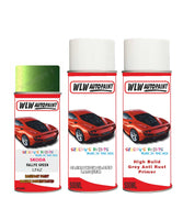 skoda fabia rallye green aerosol spray car paint clear lacquer lf6z With primer anti rust undercoat protection