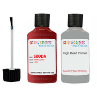 skoda touch up paint with anti rust primer OCTAVIA AMARYLLISROT scratch Repair Paint Code LA3S