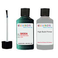 skoda touch up paint with anti rust primer SUPERB AMAZONIAN GREEN scratch Repair Paint Code LF6N