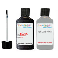 skoda touch up paint with anti rust primer RAPID BLACK MAGIC scratch Repair Paint Code LF9R
