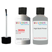 skoda touch up paint with anti rust primer FABIA BRILLIANT SILVER scratch Repair Paint Code LA7W