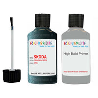 skoda touch up paint with anti rust primer SUPERB CANADIAN GREEN scratch Repair Paint Code LF6J