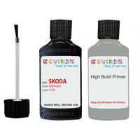 skoda touch up paint with anti rust primer YETI DEEP BLACK scratch Repair Paint Code LC9X