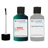 skoda touch up paint with anti rust primer OCTAVIA EMERALD GREEN MET scratch Repair Paint Code LF6T