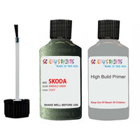 skoda touch up paint with anti rust primer YETI EMERALD GREEN scratch Repair Paint Code LG6Y