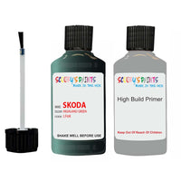 skoda touch up paint with anti rust primer ROOMSTER HIGHLAND GREEN scratch Repair Paint Code LF6K