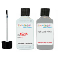 skoda touch up paint with anti rust primer YETI LASER WHITE scratch Repair Paint Code LF9F