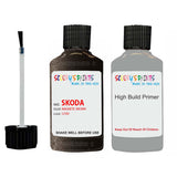 skoda touch up paint with anti rust primer YETI MAGNETIC BROWN scratch Repair Paint Code LF8V
