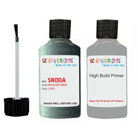 skoda touch up paint with anti rust primer YETI MALACHITE GREEN scratch Repair Paint Code LF6Q