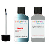 skoda touch up paint with anti rust primer ROOMSTER MIAMI BLUE scratch Repair Paint Code LF5T