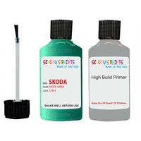 skoda touch up paint with anti rust primer RAPID PACIFIC GREEN scratch Repair Paint Code LF6U
