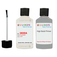 skoda touch up paint with anti rust primer KAROQ POLAR WHITE scratch Repair Paint Code LY9H