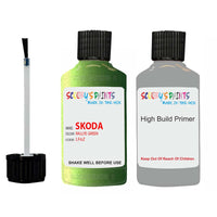 skoda touch up paint with anti rust primer OCTAVIA RALLYE GREEN scratch Repair Paint Code LF6Z