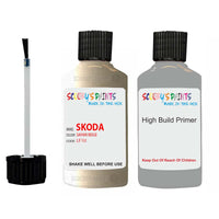 skoda touch up paint with anti rust primer FABIA SAFARI BEIGE scratch Repair Paint Code LF1U