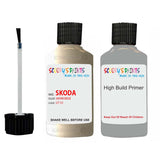 skoda touch up paint with anti rust primer SUPERB SAFARI BEIGE scratch Repair Paint Code LF1U