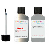 skoda touch up paint with anti rust primer RAPID SILVER LEAF WHITE GOLD scratch Repair Paint Code LR7L