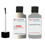 skoda touch up paint with anti rust primer FABIA SILVER LEAF WHITE GOLD scratch Repair Paint Code LR7L