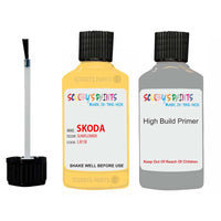 skoda touch up paint with anti rust primer CITIGO SUNFLOWER scratch Repair Paint Code LB1B