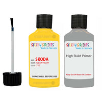 skoda touch up paint with anti rust primer OCTAVIA TELECOM YELLOW scratch Repair Paint Code LF1E