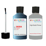 skoda touch up paint with anti rust primer FABIA TITAN BLUE scratch Repair Paint Code LG5W