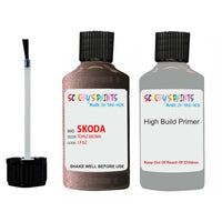 skoda touch up paint with anti rust primer YETI TOPAZ BROWN scratch Repair Paint Code LF8Z