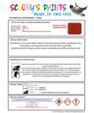 Paint For Smart Forfour Phat Red Code Ea8O Touch Up Scratch Stone Chip Repair