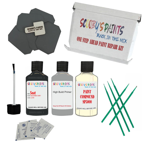 Paint For SEAT BLACKNESS GREY Code: LS7D Touch Up Paint Detailing Scratch Repair Kit