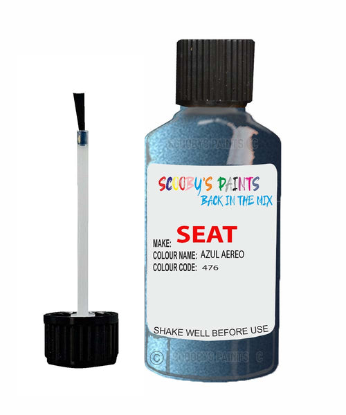 Paint For SEAT Ibiza AZUL AEREO Touch Up Paint Scratch Stone Chip Repair Colour Code 476