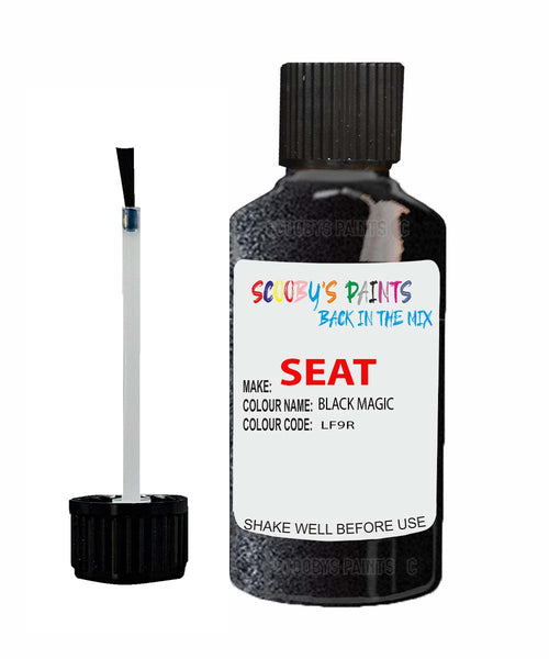 Paint For SEAT Toldeo BLACK MAGIC Touch Up Paint Scratch Stone Chip Repair Colour Code LF9R