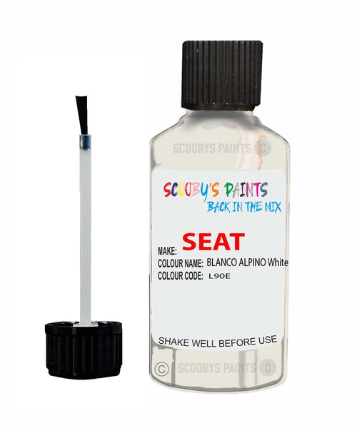 Paint For SEAT Arosa BLANCO ALPINO White Touch Up Paint Scratch Stone Chip Repair Colour Code L90E