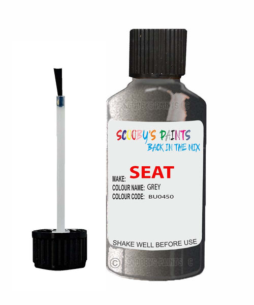 Paint For SEAT Ibiza GREY Touch Up Paint Scratch Stone Chip Repair Colour Code BU0450
