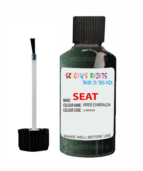 Paint For SEAT Toldeo VERDE ESMERALDA Touch Up Paint Scratch Stone Chip Repair Colour Code LW6W