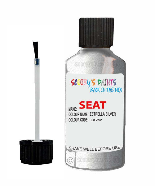 Paint For SEAT Exeo ESTRELLA SILVER Touch Up Paint Scratch Stone Chip Repair Colour Code LX7W