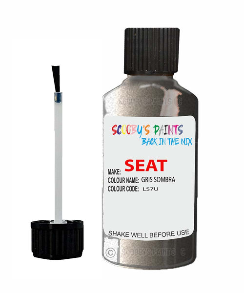 Paint For SEAT Leon GRIS SOMBRA Touch Up Paint Scratch Stone Chip Repair Colour Code LS7U