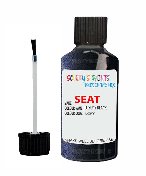 Paint For SEAT Leon LUXURY BLACK Touch Up Paint Scratch Stone Chip Repair Colour Code LC9Y