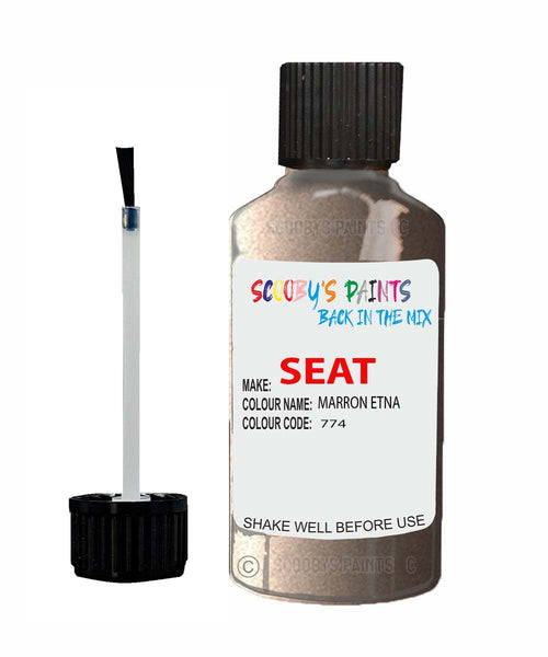 Paint For SEAT Ibiza MARRON ETNA Touch Up Paint Scratch Stone Chip Repair Colour Code 774