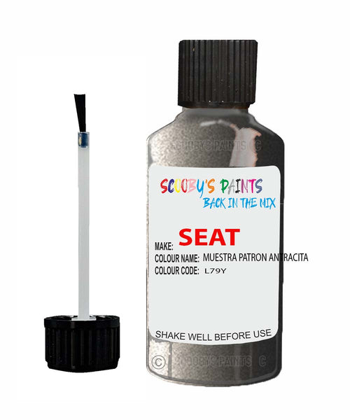 Paint For SEAT Leon MUESTRA PATRON ANTRACITA Touch Up Paint Scratch Stone Chip Repair Colour Code L79Y