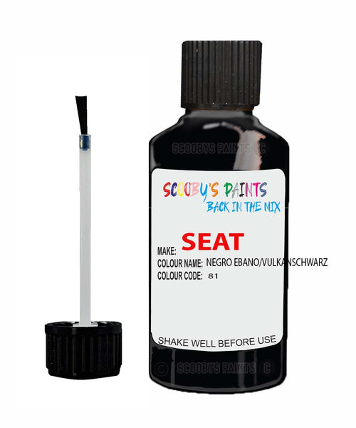 Paint For SEAT Arosa NEGRO EBANO/VULKANSCHWARZ Touch Up Paint Scratch Stone Chip Repair Colour Code 81