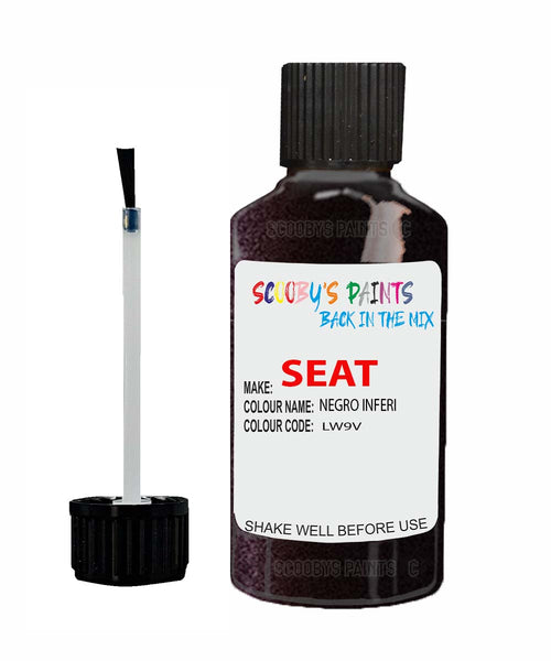 Paint For SEAT Leon NEGRO INFERI Touch Up Paint Scratch Stone Chip Repair Colour Code LW9V
