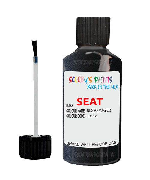 Paint For SEAT Ibiza NEGRO MAGICO Touch Up Paint Scratch Stone Chip Repair Colour Code LC9Z