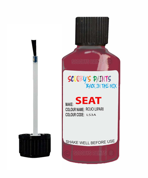 Paint For SEAT Toldeo ROJO LIPARI Touch Up Paint Scratch Stone Chip Repair Colour Code LS3A