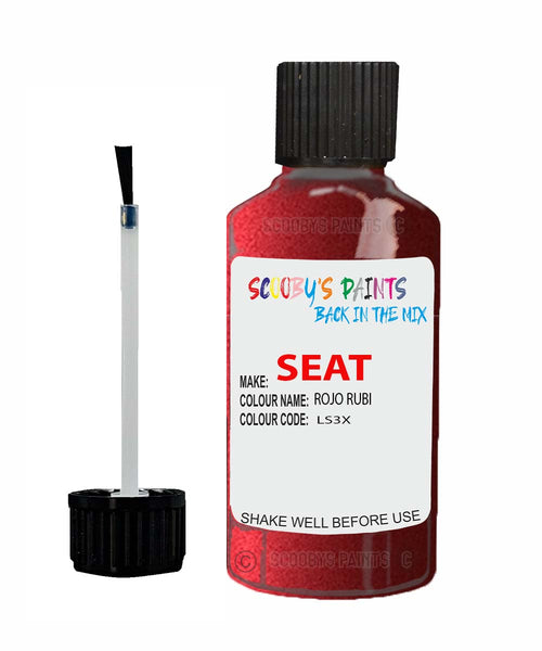 Paint For SEAT Leon ROJO RUBI Touch Up Paint Scratch Stone Chip Repair Colour Code LS3X