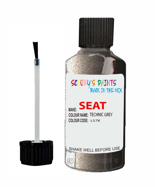 Paint For SEAT Ibiza TECHNIC GREY Touch Up Paint Scratch Stone Chip Repair Colour Code LS7K