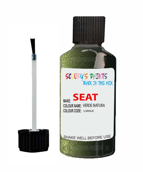 Paint For SEAT Ibiza VERDE NATURA Touch Up Paint Scratch Stone Chip Repair Colour Code LW6X