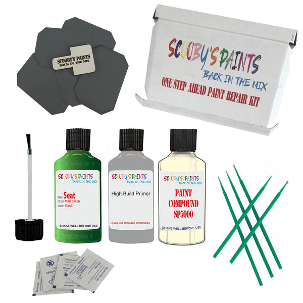 Paint For SEAT MINT GREEN Code: LW6Z Touch Up Paint Detailing Scratch Repair Kit