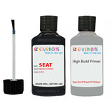 ANTI RUST PRIMER UNDERCOAT SEAT Ibiza NEGRO SCHWARZ Touch Up Paint Scratch Stone Chip Repair Colour Code L3FZ