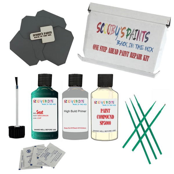 Paint For SEAT Green DRAGON Code: LC6P Touch Up Paint Detailing Scratch Repair Kit